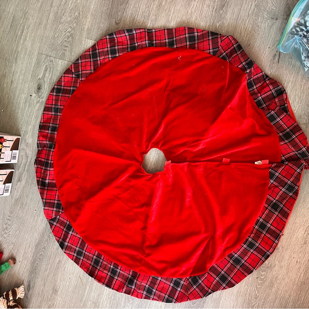 Red and Plaid Tree Skirt